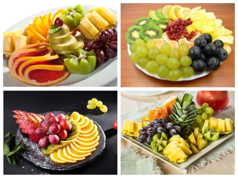 Красивое оформление фруктовой тарелки на праздничный стол в домашних условиях