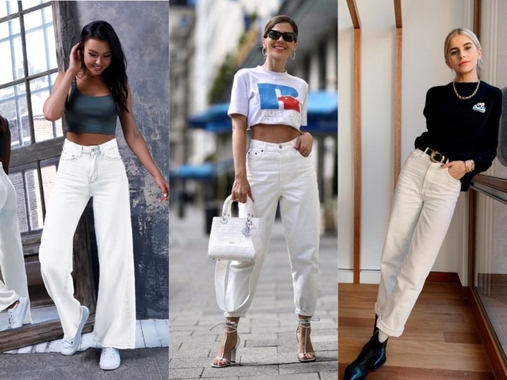 Белые джинсы женские 2023 - модные фото